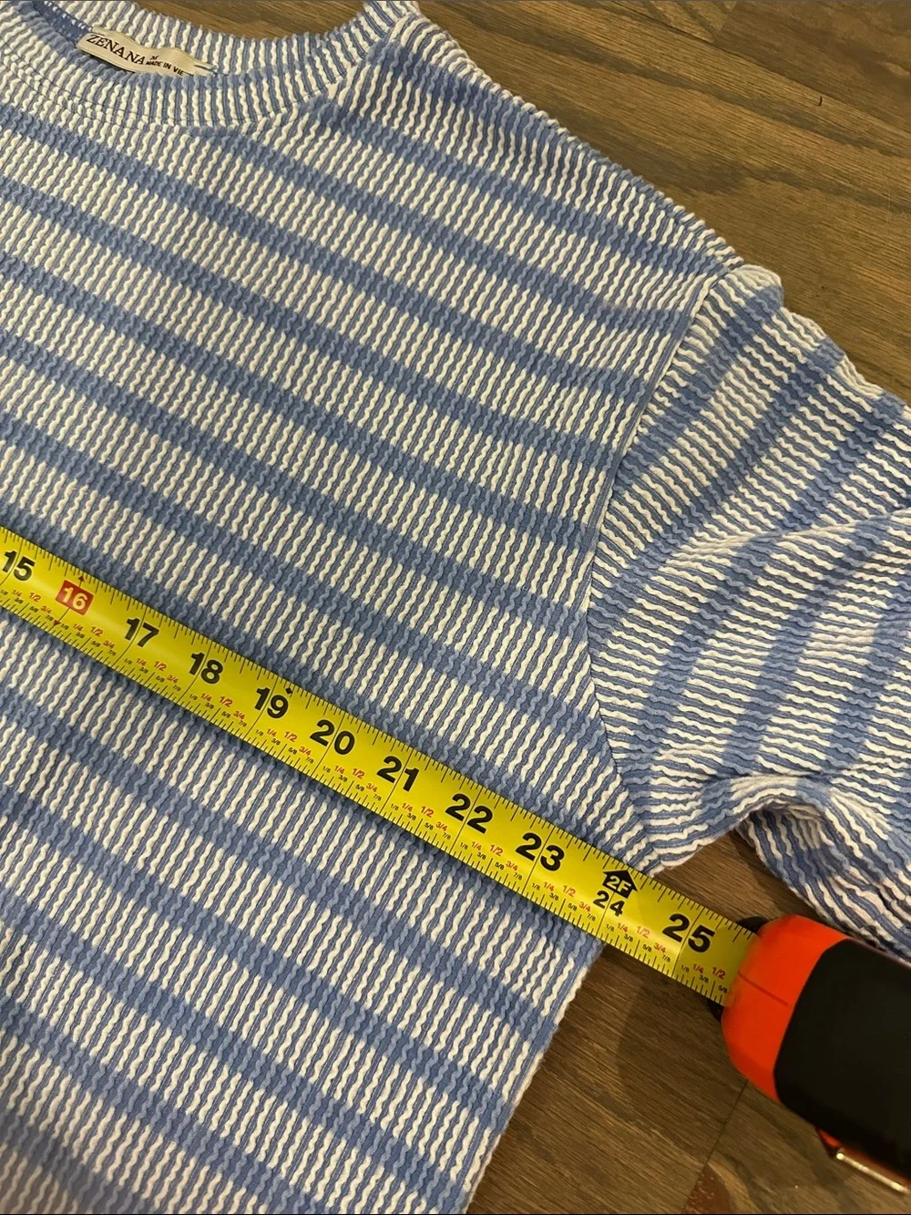 Zenana Women’s Light Blue & White Striped Lounge Set - Short Sleeve Top & Shorts